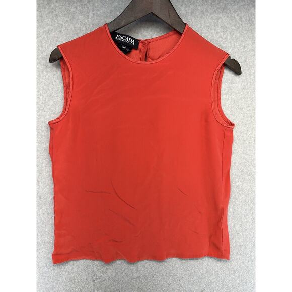 Escada Tops - Vintage Margaretha Ley Escada Womens Blouse Size 36 Burnt Orange with Blemishes